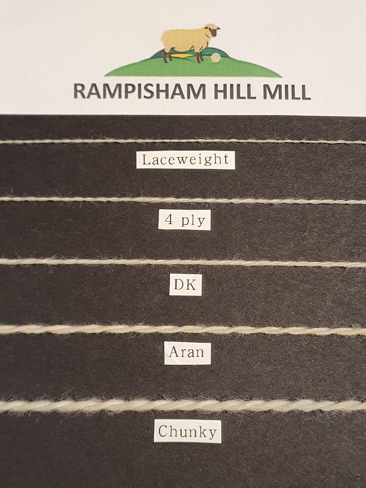 Rampisham Hill Mill Yarn Size Chart